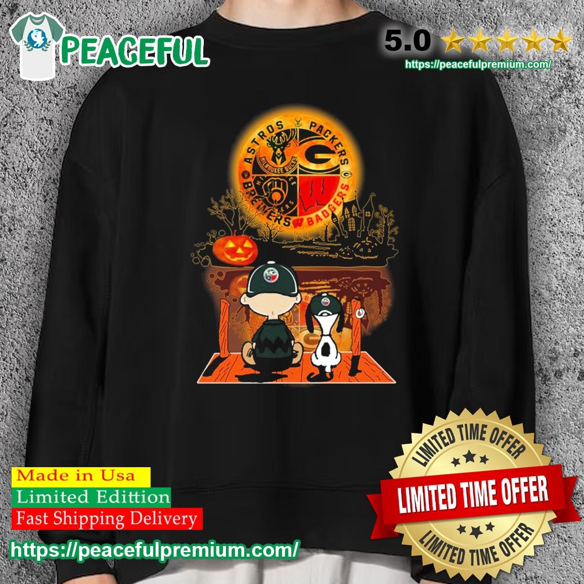 Wisconsin Sport Teams Charlie And Snoopy T-shirt,Sweater, Hoodie, And Long  Sleeved, Ladies, Tank Top