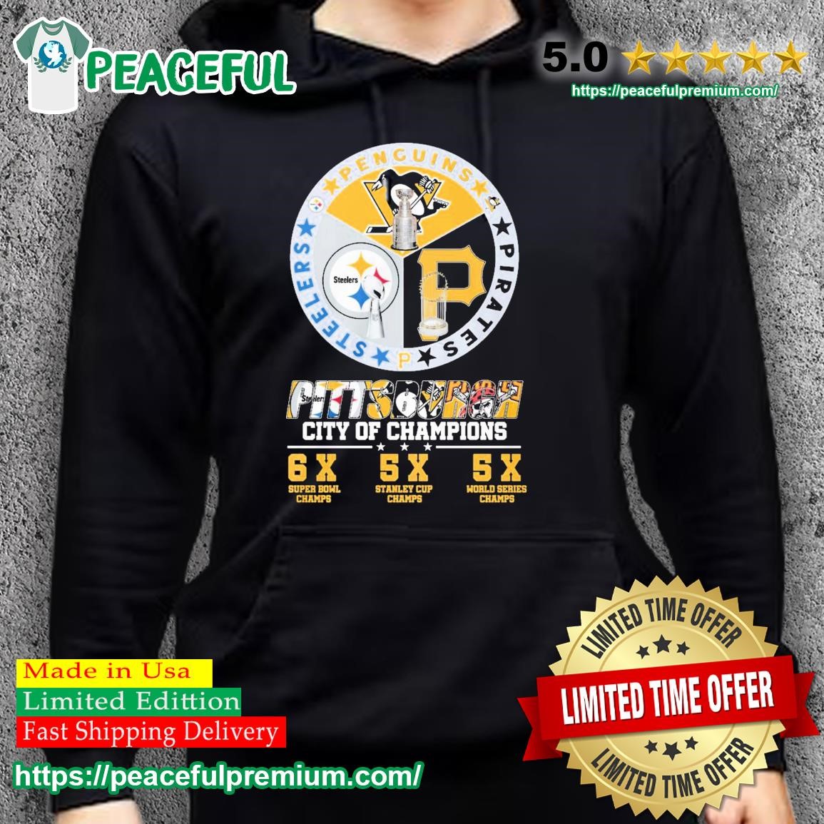 Penguins, Steelers And Pirates Pittsburgh City Of Champions Shirt