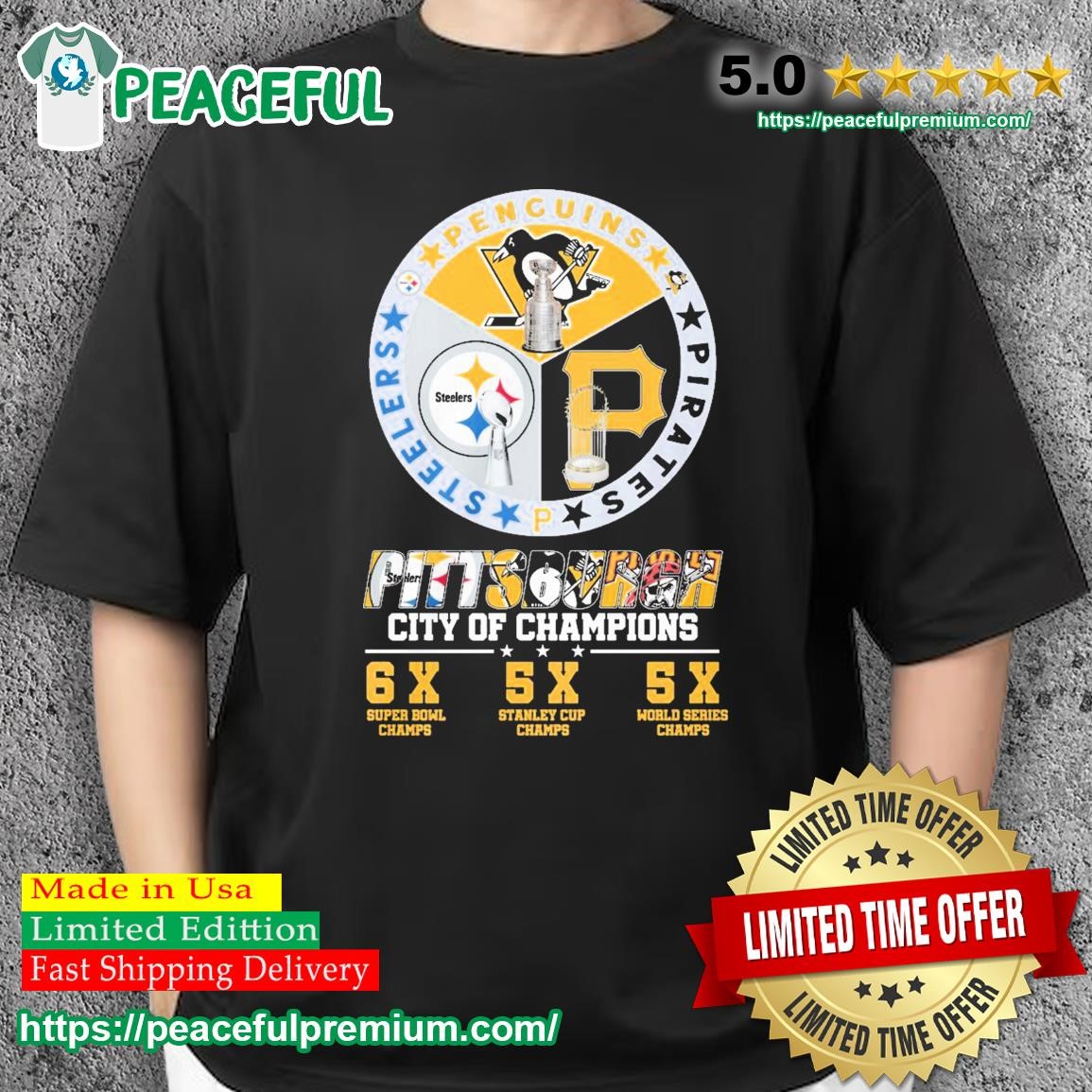 Official pittsburgh city of champions Steelers penguins pirates