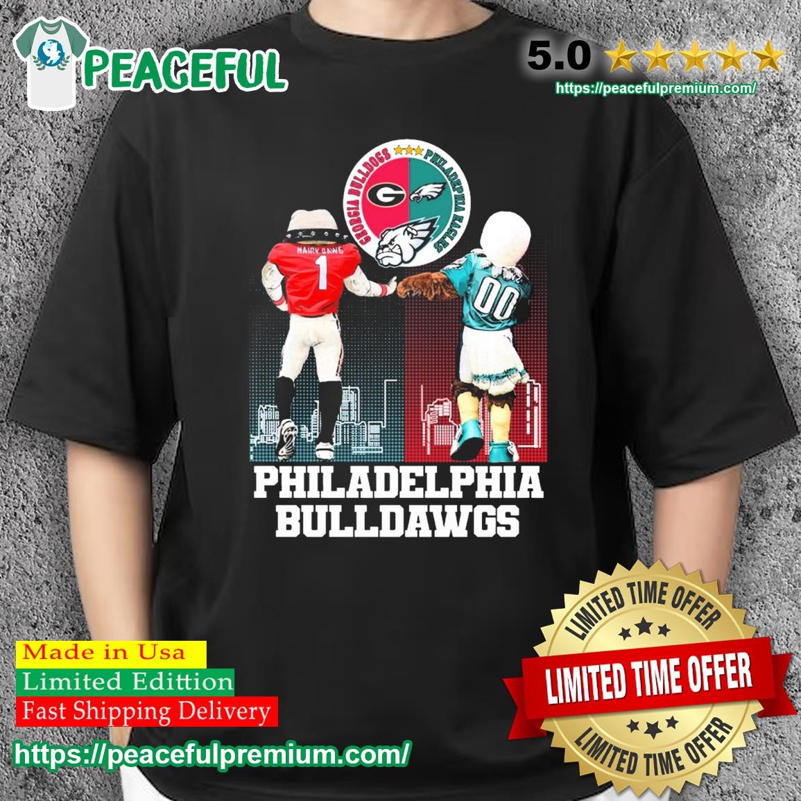 Philadelphia Eagle Dawgs Georgia Bulldogs And Philadelphia Eagles T-shirt