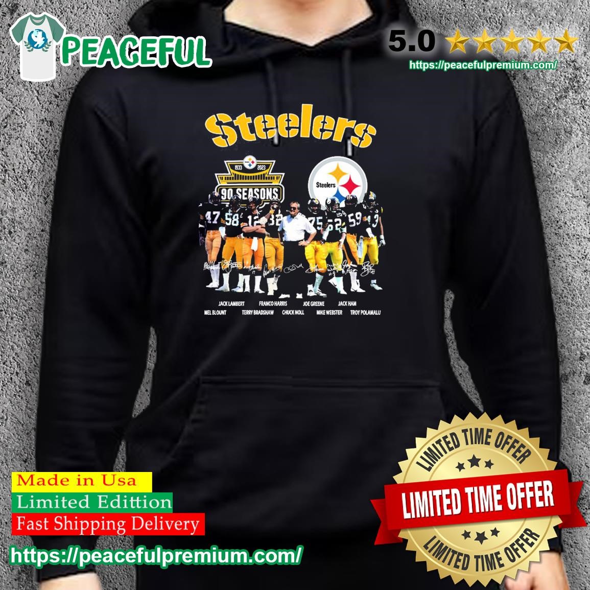 The Pittsburgh Steelers 90th anniversary 1933 2023 thank you for the  memories signatures Pittsburgh Steelers shirt, hoodie, sweater, long sleeve  and tank top