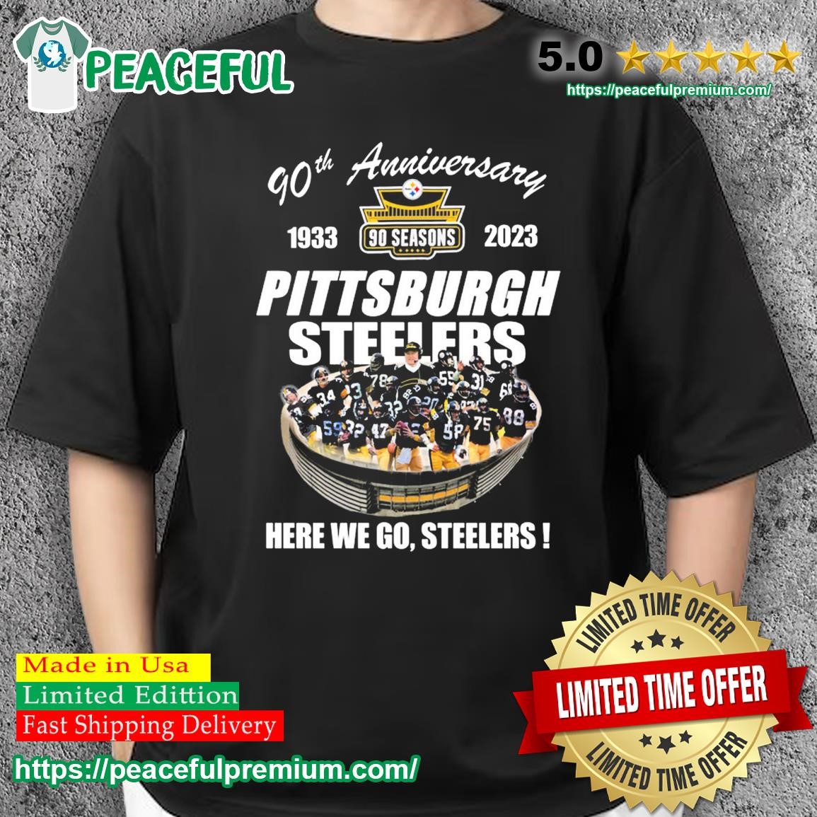 Official Pittsburgh Steelers 90th Anniversary Stadium Here We Go