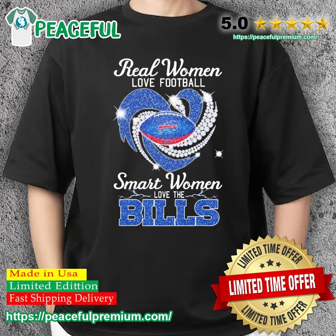 Heart Diamonds Real Women Love Football Smart Women Love The Buffalo Bills  Shirt, hoodie, sweater, long sleeve and tank top