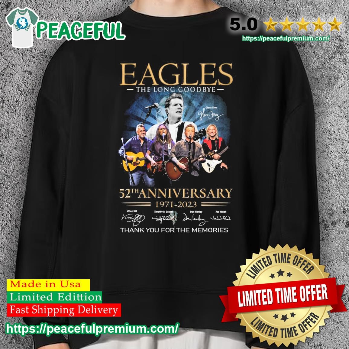 Eagles Signed 52nd Anniversary 1971-2023 Thank You Memories Unisex