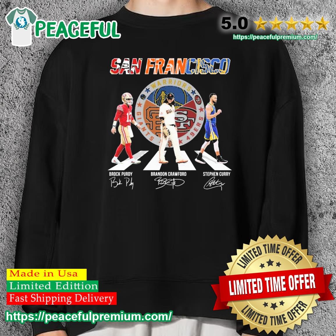 San Francisco Sports Teams Abbey Road Brock Purdy Brandon Crawford And Stephen Curry Signatures Shirt sweater.jpg