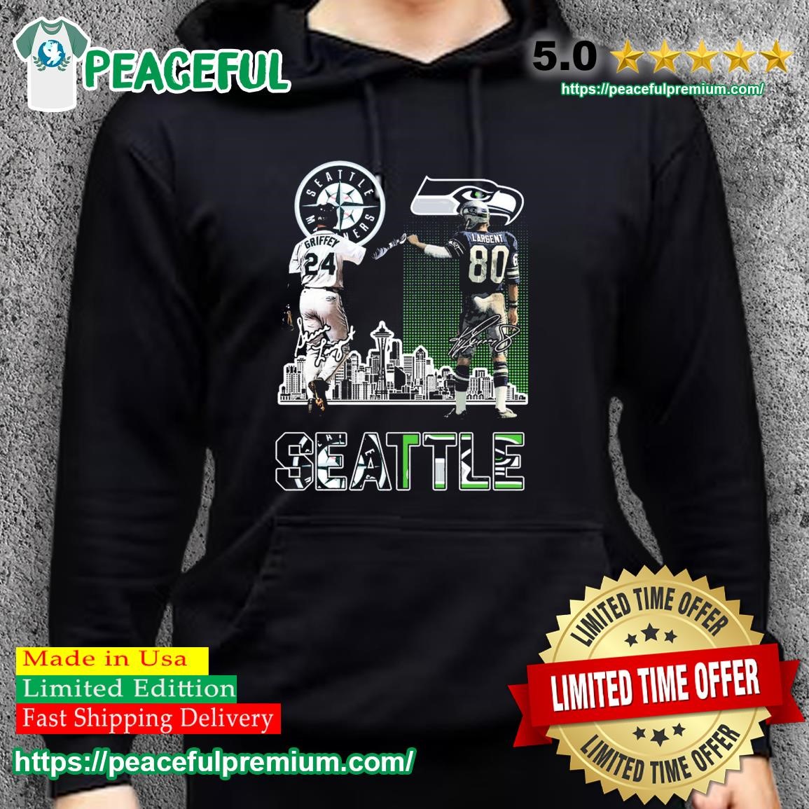 Official seatle Mariners Griffey And Seahawks Largent City Champion T Shirt,  hoodie, long sleeve tee