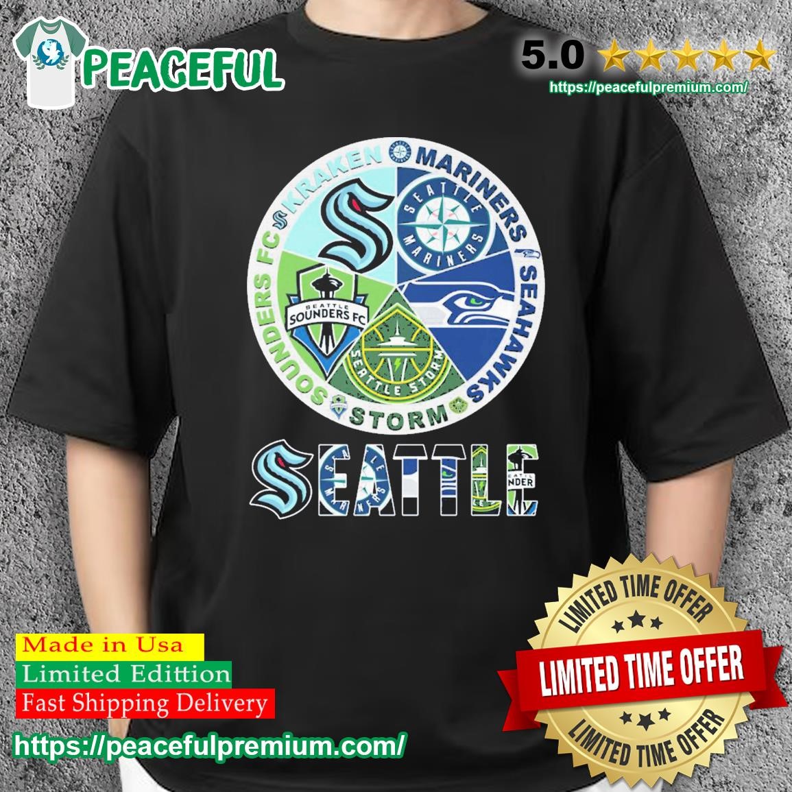 Seattle Kraken Seattle Seahawks And Seattle Mariners Unisex T-Shirt