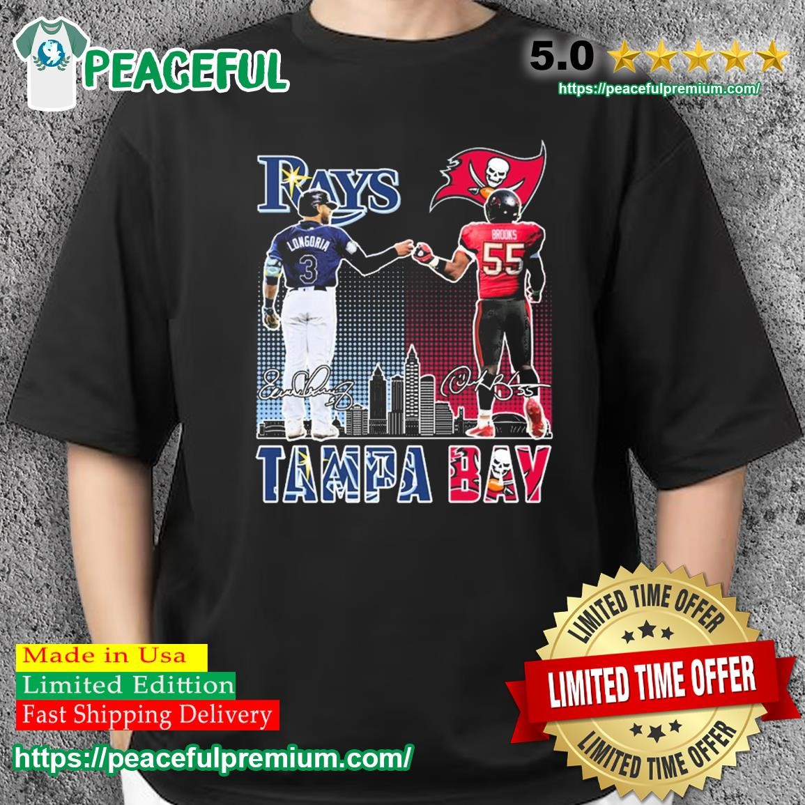 NEW Tampa Bay Rowdies Tampa Bay Buccaneers Tampa Bay Lightning Tampa Bay  Rays Unisex T-Shirt