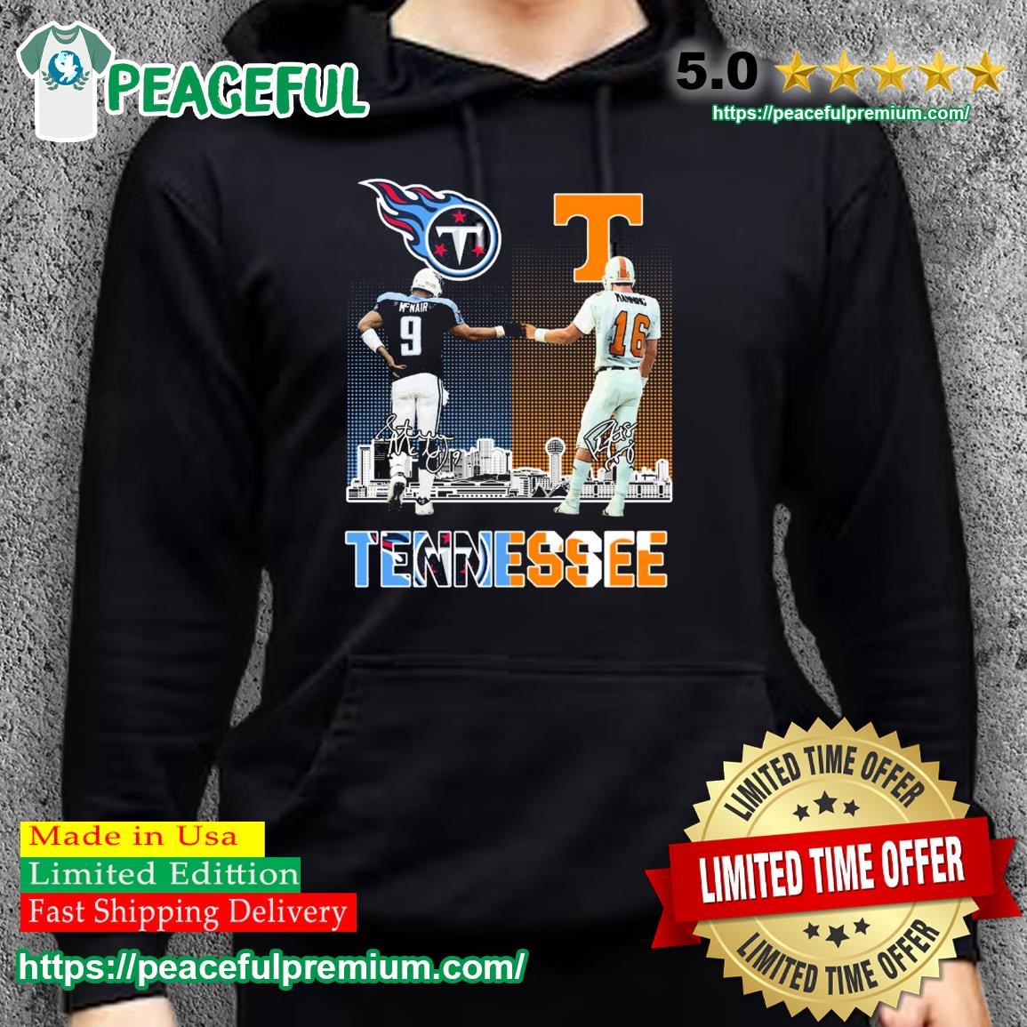 Tennessee Steve McNair and Peyton Manning Signatures Shirt, hoodie