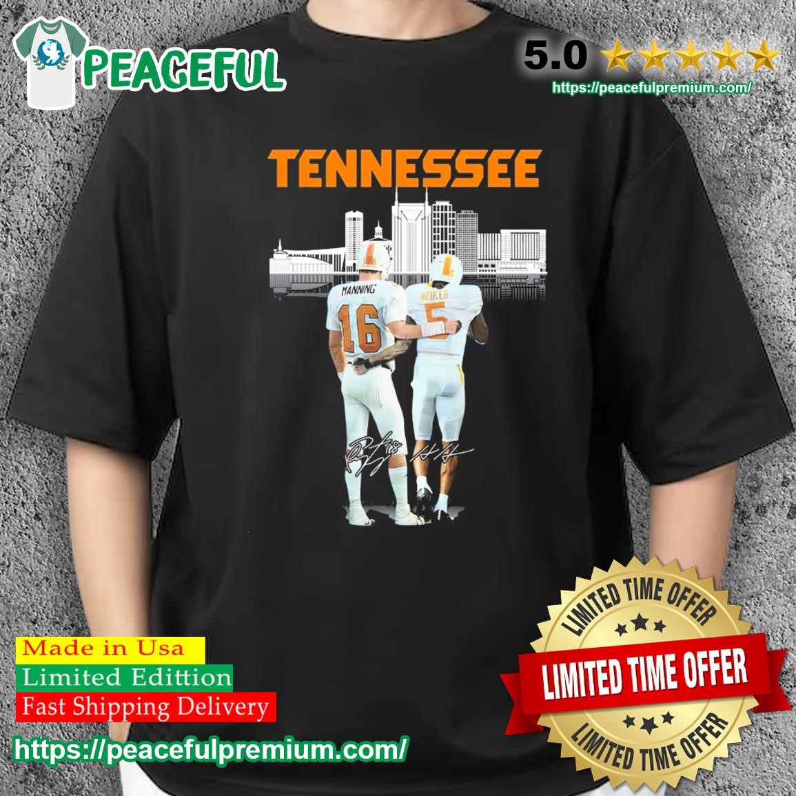 Champion Jalin Hyatt Peyton Manning Hendon Hooker And Jerome Carvin  Tennessee Football Signatures Shirt, hoodie, sweater, long sleeve and tank  top