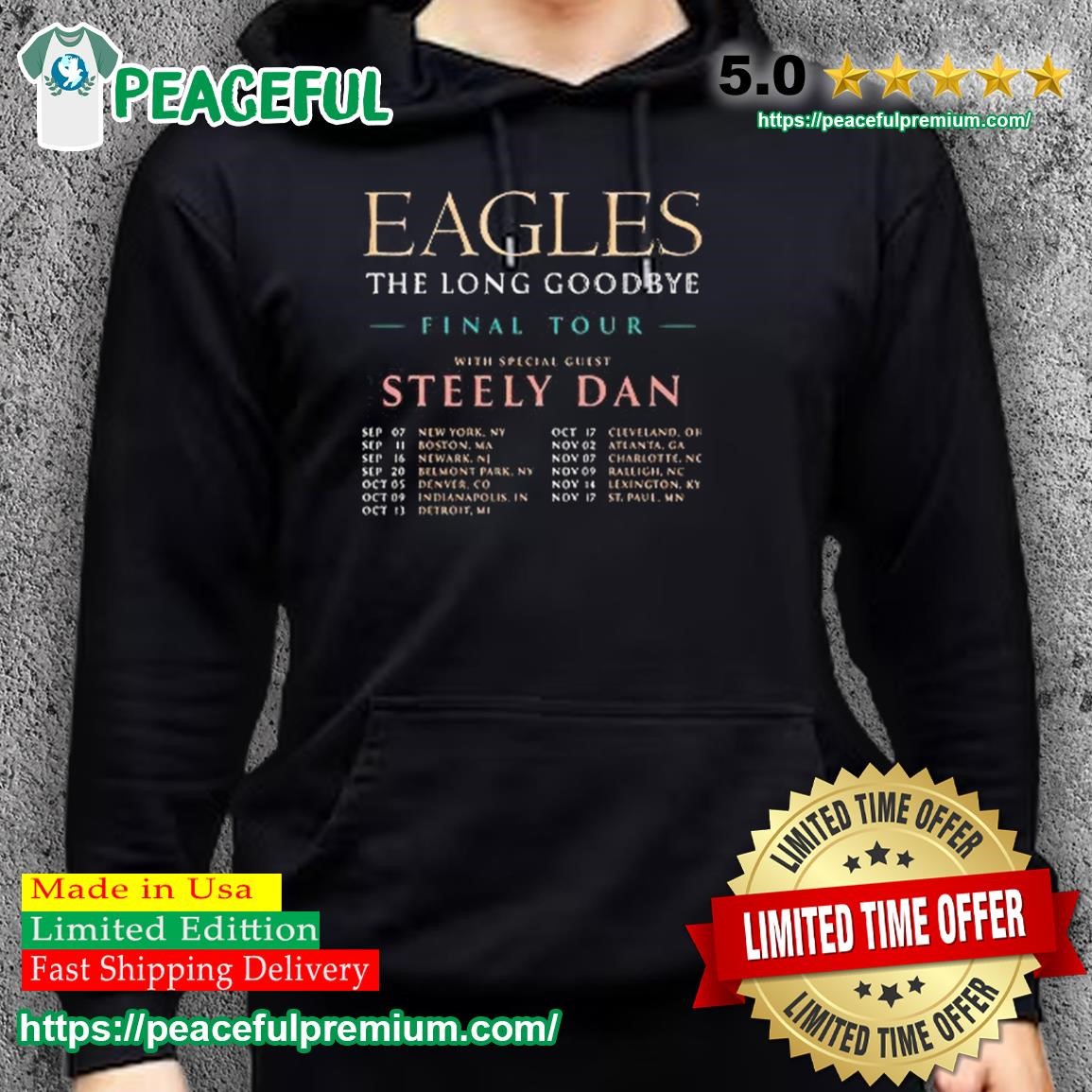 Eagles The Long Goodbye Final Tour Steely Dan 2023 Shirt