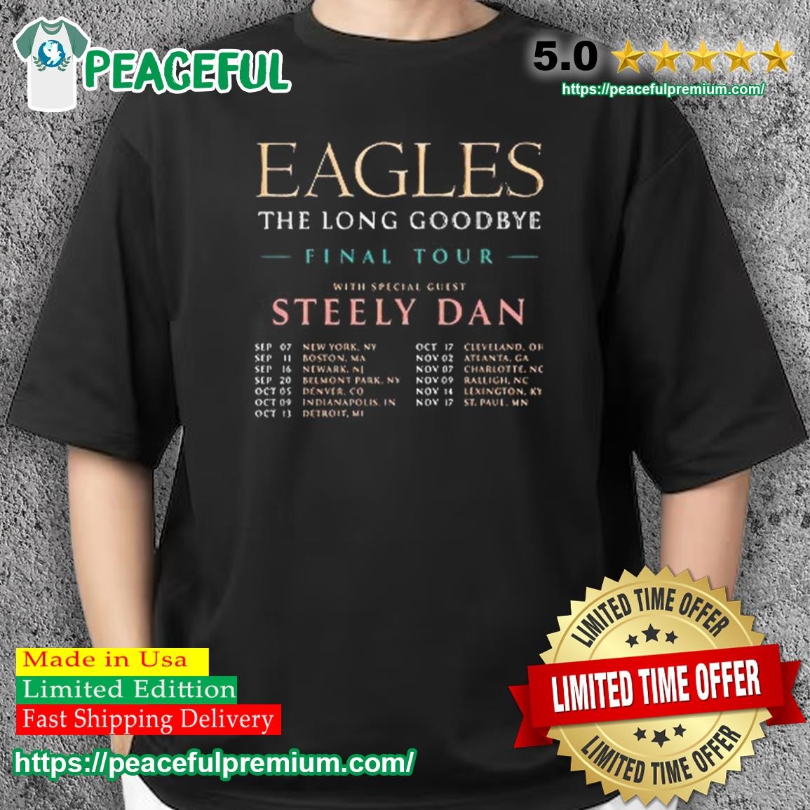 Eagles The Long Goodbye Final Tour Steely Dan 2023 Shirt