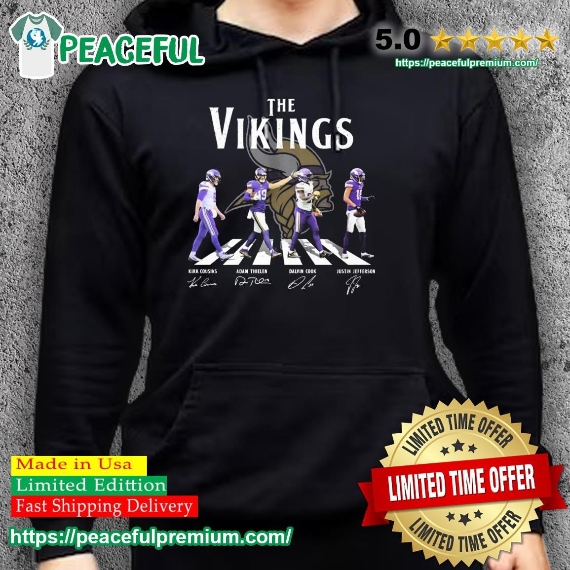 Official the Vingkings Abbey Road Kirk Cousins Adam Thielen Dalvin