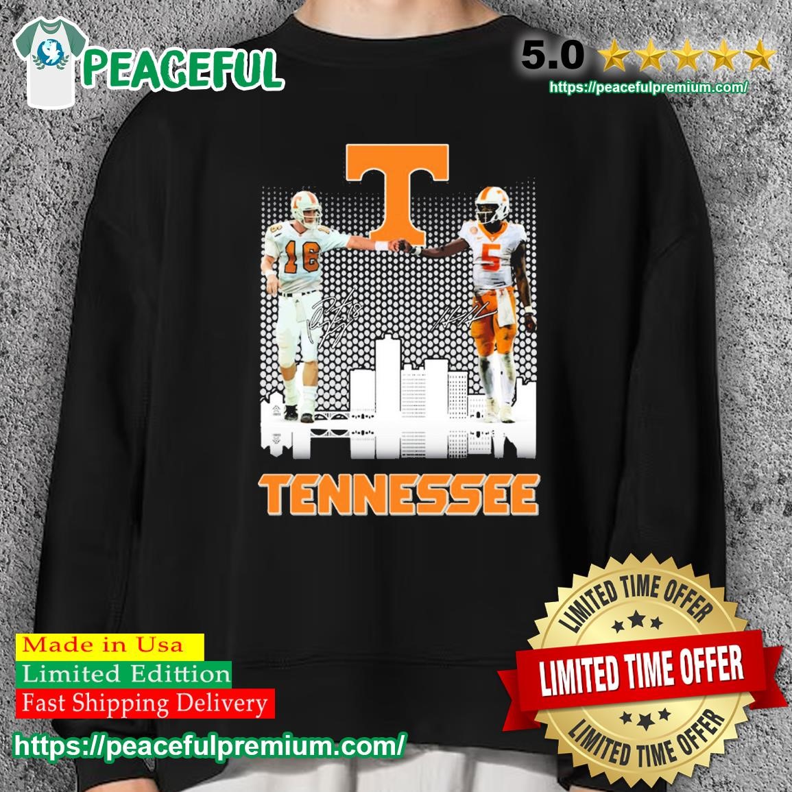 University Of Tennessee Peyton Manning And Hendon Hooker Signatures Shirt,  hoodie, sweater, long sleeve and tank top