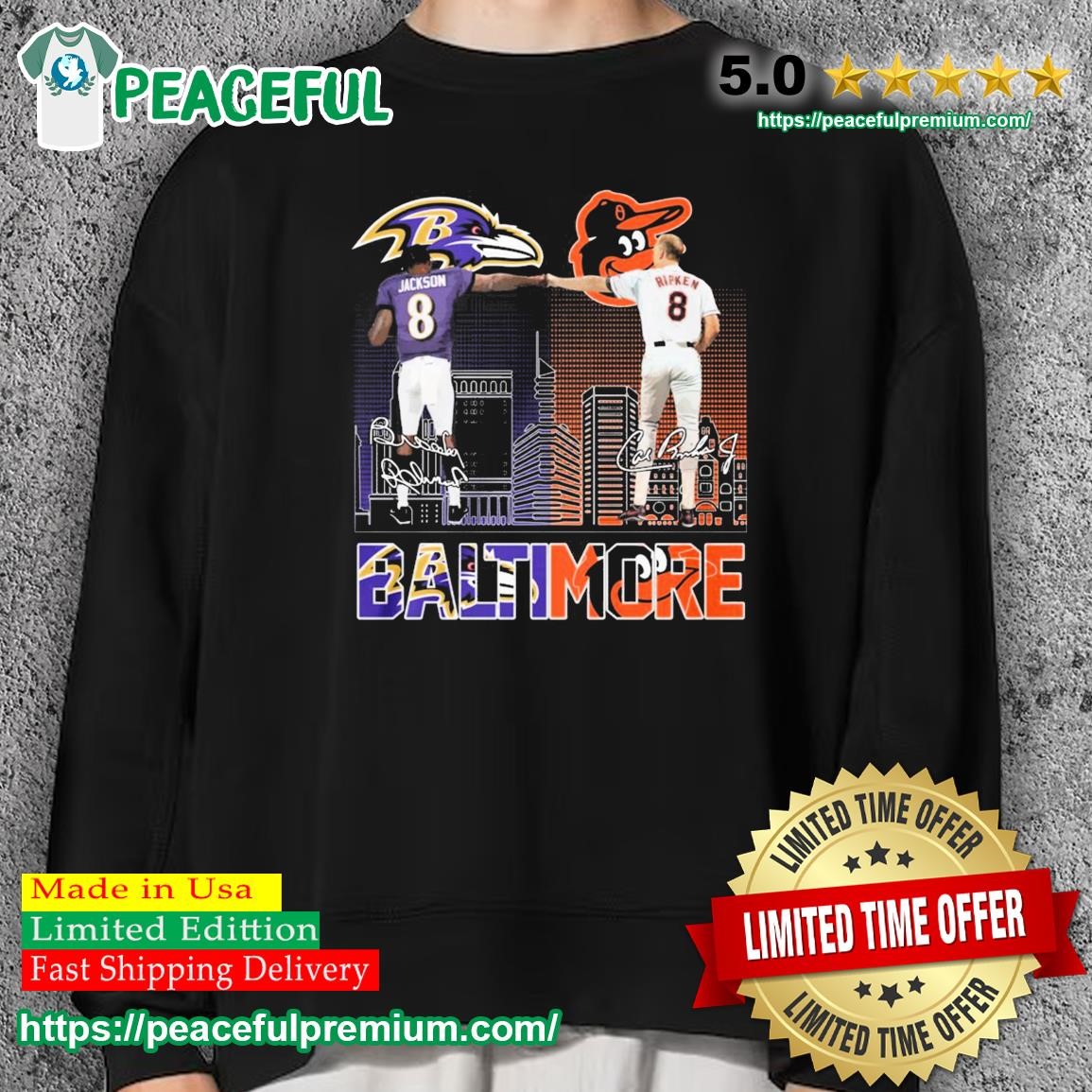 Baltimore sport Baltimore Ravens Jackson and Baltimore Orioles Ripken  signatures shirt, hoodie, sweater, long sleeve and tank top