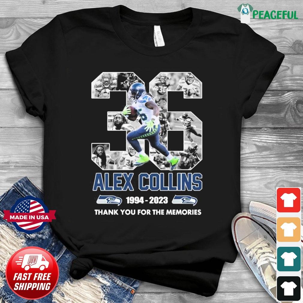 Alex Collins 1994 2023 Memories Seatle Seahawks NFL Shirt, hoodie