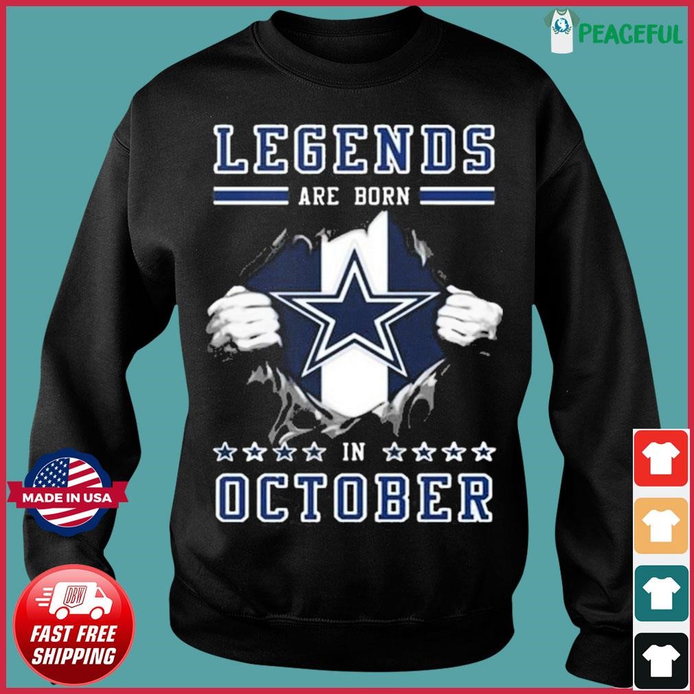 Blood Inside Me Dallas Cowboys Legends Are Born In October shirt - Teespix  - Store Fashion LLC