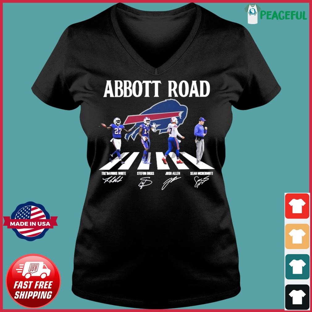 Buffalo Bills Abbott Road Tre'davious White Stefon Diggs Josh Allen And  Sean Mcdermott Signatures Shirt - Limotees