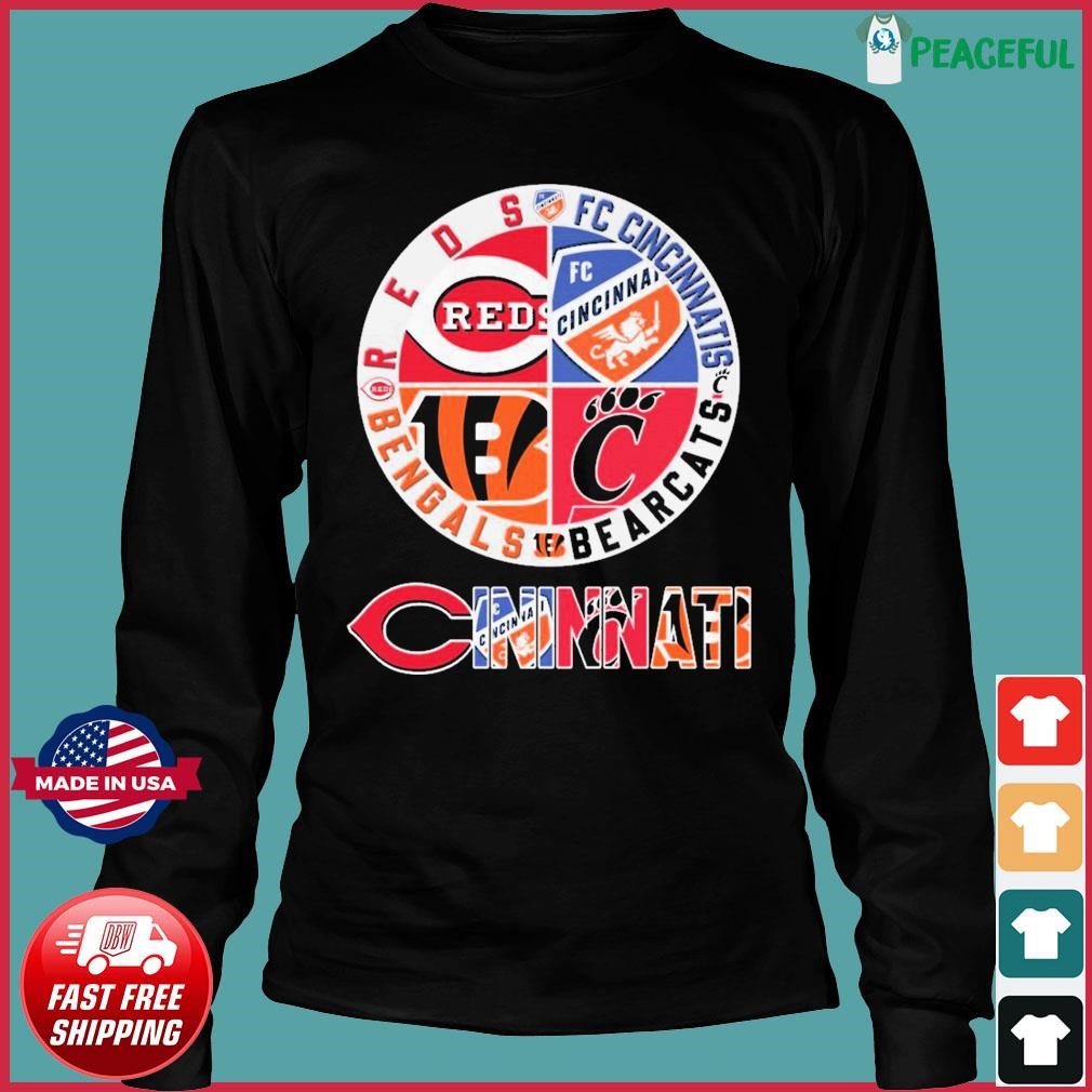 Cincinnati Circle Logo Sport Teams Bengals Reds Unisex Tshirt