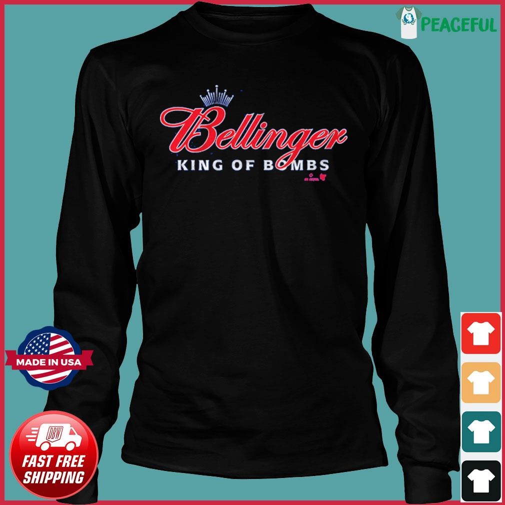 Cody Bellinger king of bombs text logo shirt, hoodie, sweater, long sleeve  and tank top