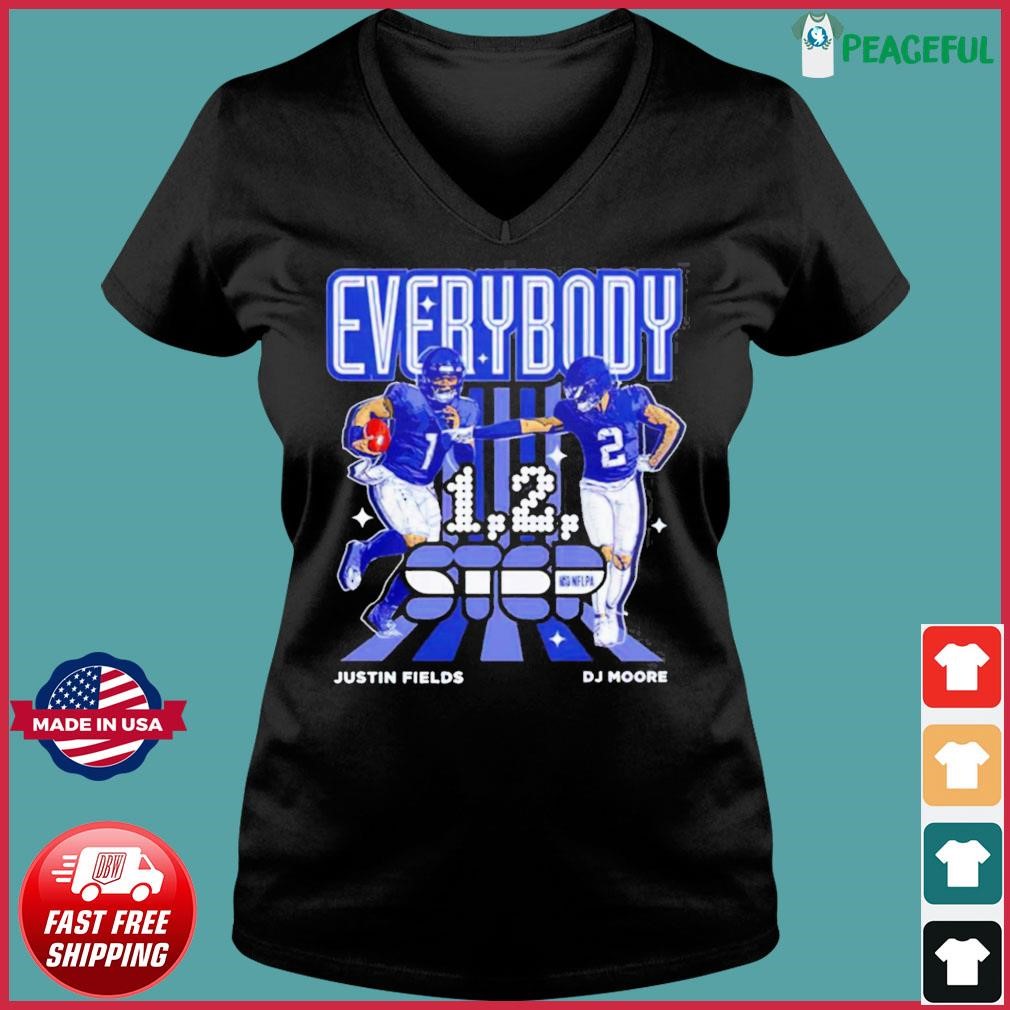 D.j. Moore And Justin Fields Everybody Chicago Bears 1 2 Step T-shirt,Sweater,  Hoodie, And Long Sleeved, Ladies, Tank Top