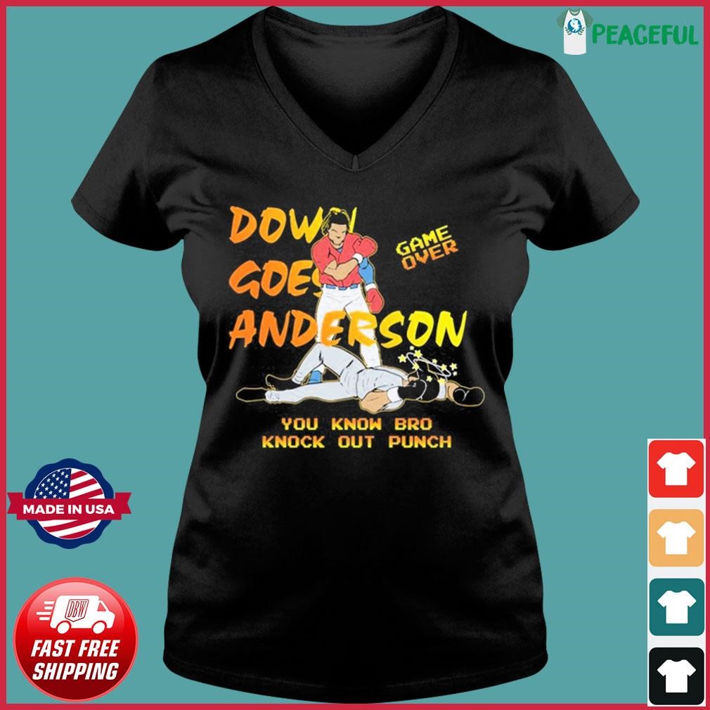 Down Goes Anderson Game Over Knockout Punch Shirt Ladies V-neck Tee.jpg