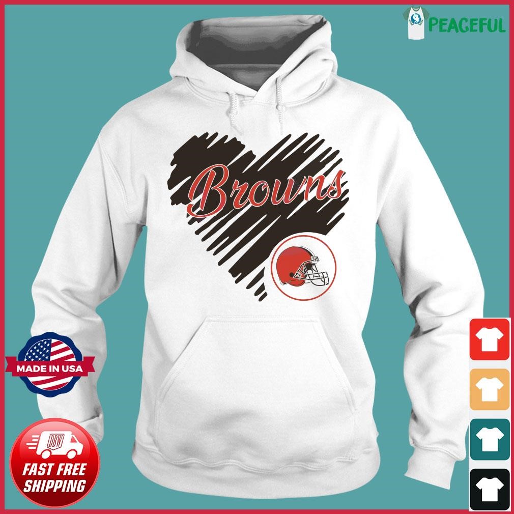 Heart Cleveland Browns NFL team logo shirt, hoodie, sweater and long sleeve