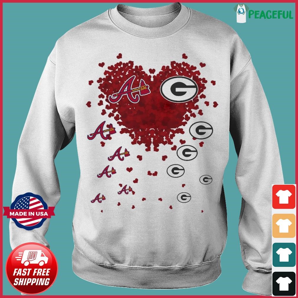 Atlanta Braves Georgia Bulldogs logo heart sport gift shirt