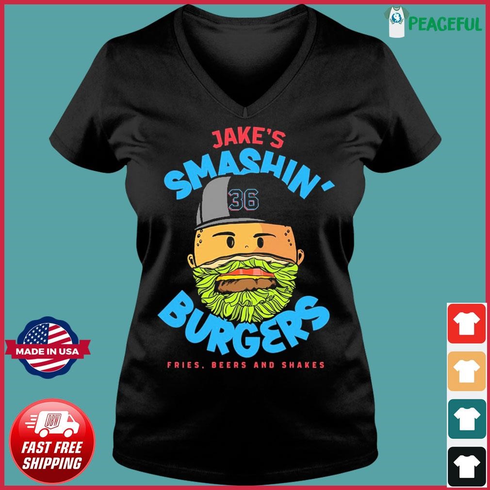 Trending miamI marlins jake burger #36 smashin' burgers fries beers and  shakes Shirt - Limotees