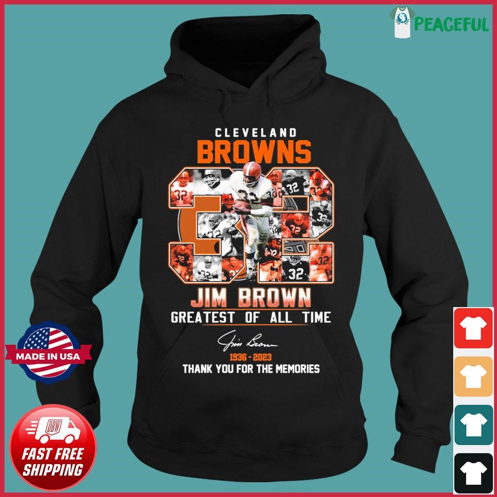 Jim Brown 1936-2023 Cleveland Browns 32 Thank You T-Shirt, hoodie