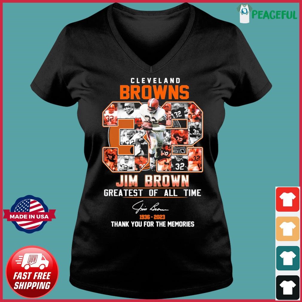 Jim Brown 32 Cleveland Browns Greatest of all time 1936 2023 Thank