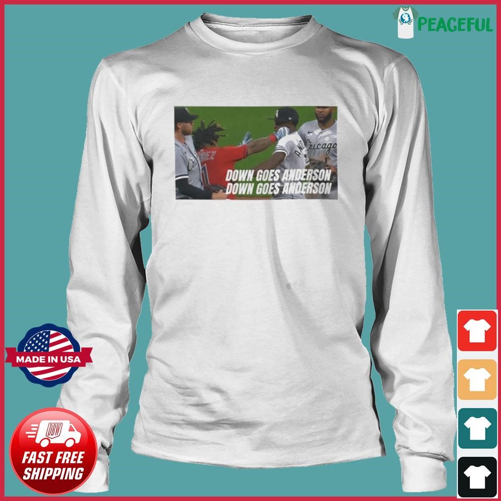 Down Goes Anderson Jose Ramirez Punch Cleveland Guardians Fight Jose Ramirez  And Tim Anderson Fight shirt, hoodie, sweater, long sleeve and tank top