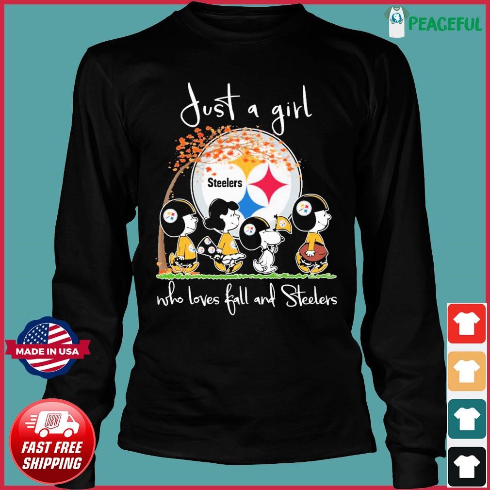 Official just A Girl Who Love Fall And Pittsburgh Steelers Peanuts Snoopy  Tshirt, hoodie, sweater, long sleeve and tank top