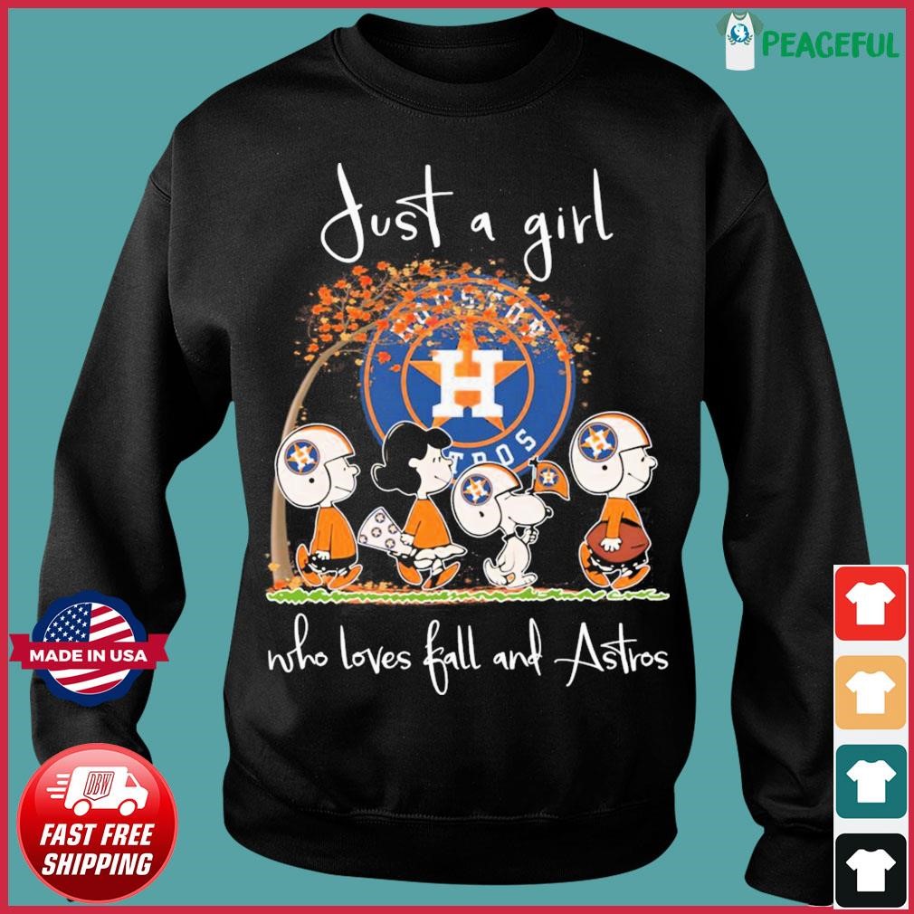 Official just a girl who love fall and houston astros Snoopy shirt, hoodie,  sweatshirt for men and women