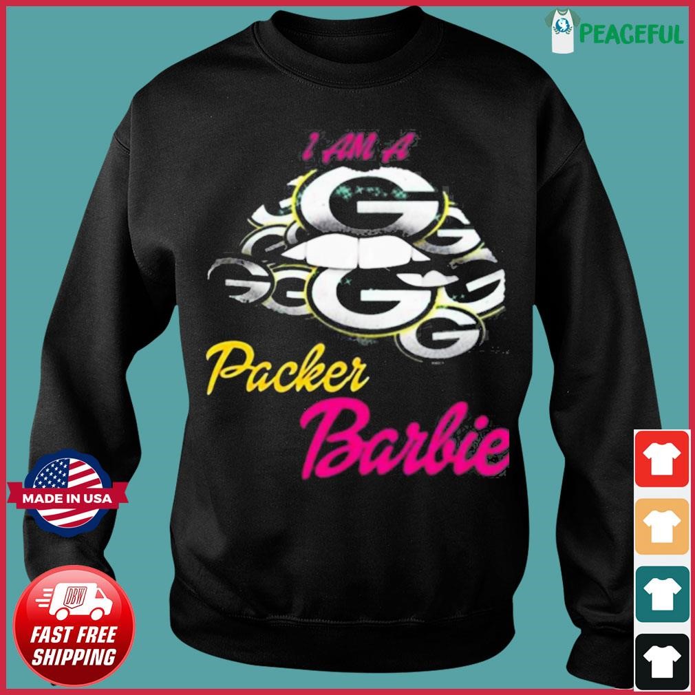 Lip Green Bay Packers I Am A Packer Barbie Shirt, hoodie, sweater