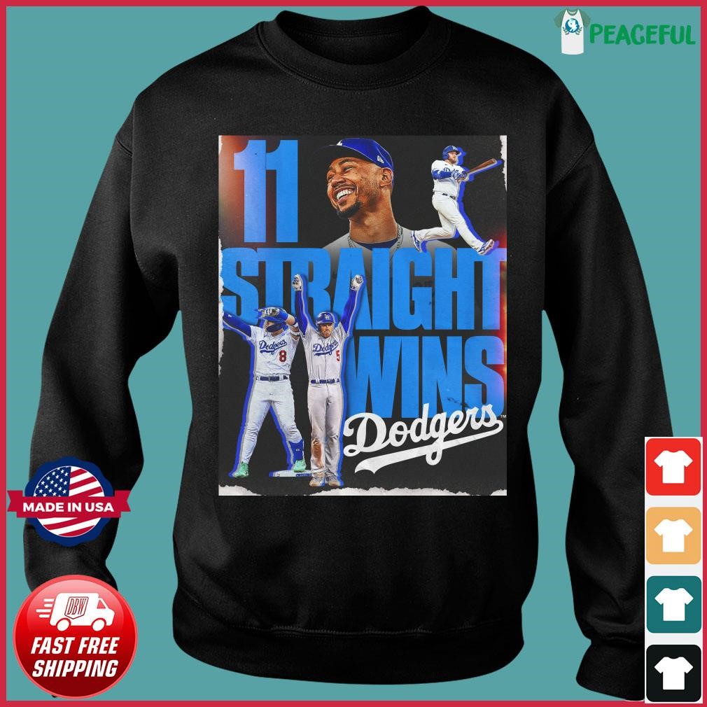 Los angeles Dodgers 11 straight wins 2023 T-shirts, hoodie