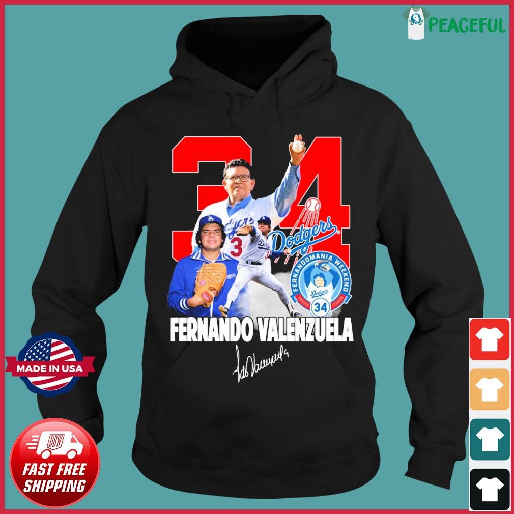 Los Angeles Dodgers Fernando Valenzuela 34 Fernadomania weekend shirt,  hoodie, sweater, long sleeve and tank top