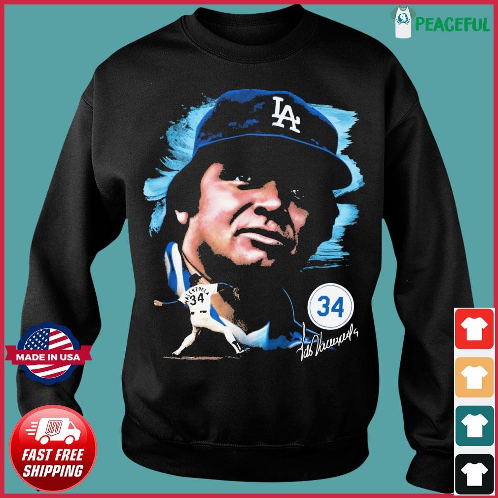 Number 34 Portrait Los Angeles Dodgers Fernando Valenzuela Shirt, hoodie,  longsleeve, sweater