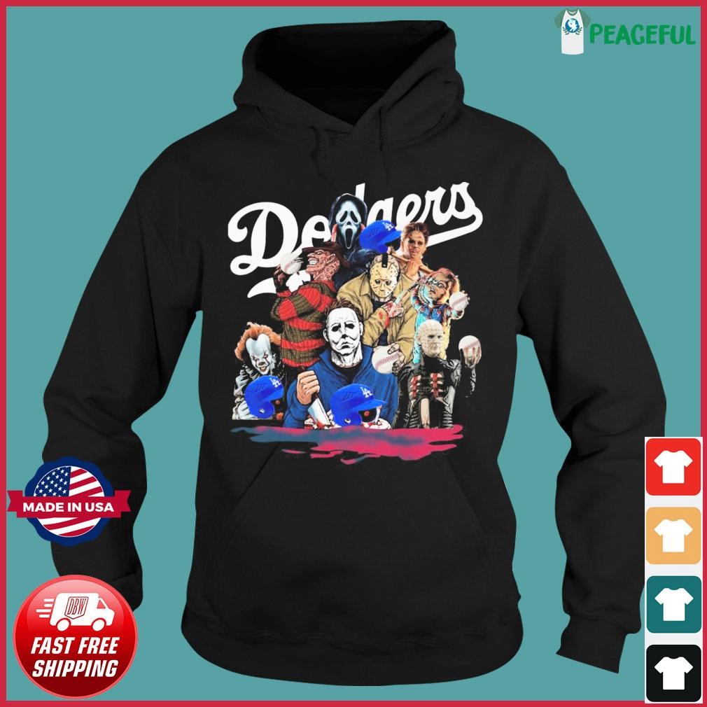 Halloween Los Angeles Dodgers horror characters shirt