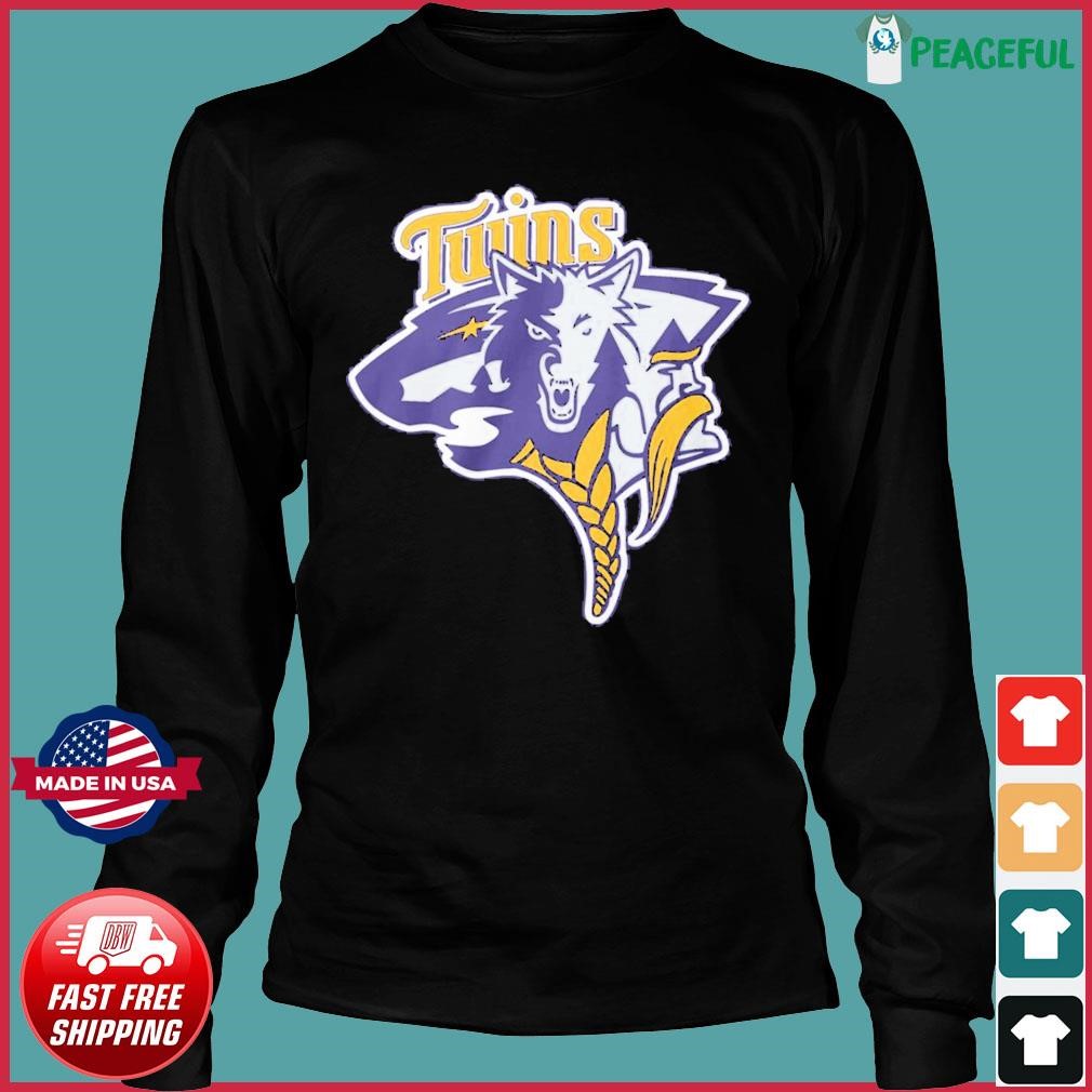 Minnesota Vikings Wild Twins And Timberwolves Logo Shirt, hoodie