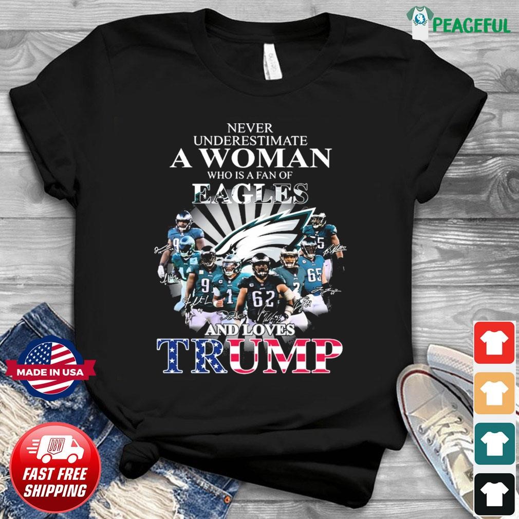 Funny never underestimate a woman who understands football and loves philadelphia  eagles 2023 signatures shirt, hoodie, longsleeve tee, sweater