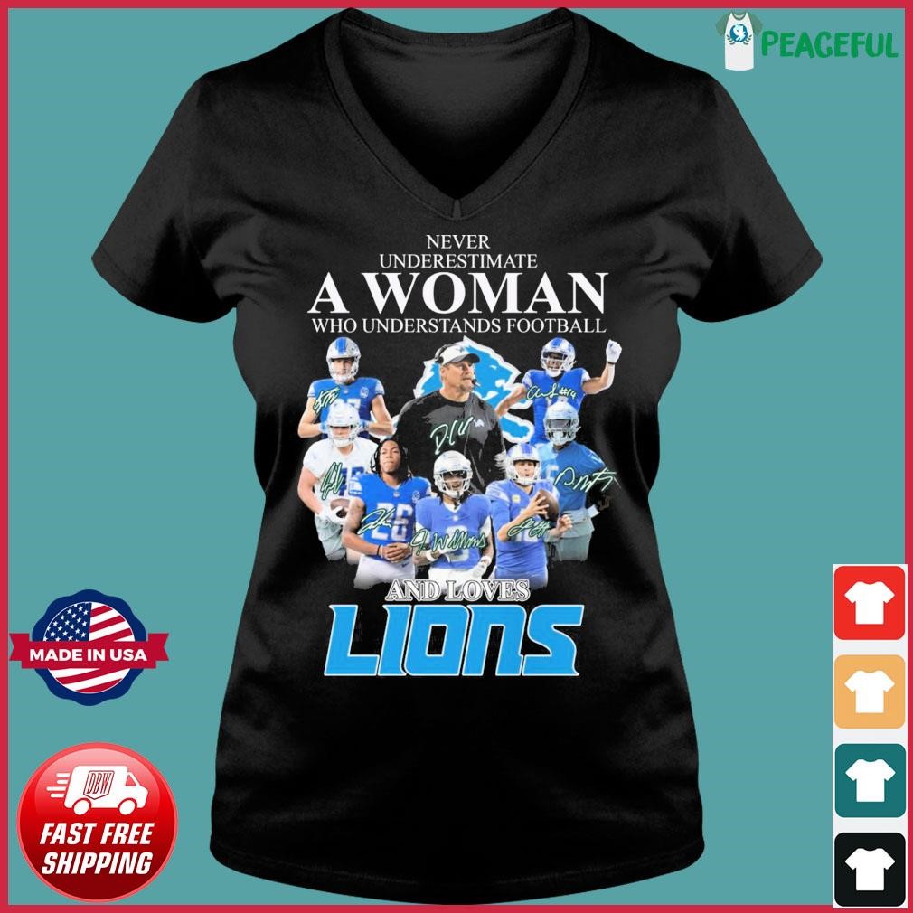 Women's Blue Detroit Lions Light-Up V-Neck Ugly Sweater