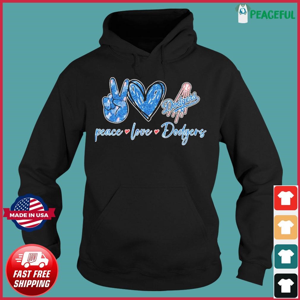 Los Angeles Dodgers peace love Dodgers logo shirt, hoodie, sweater