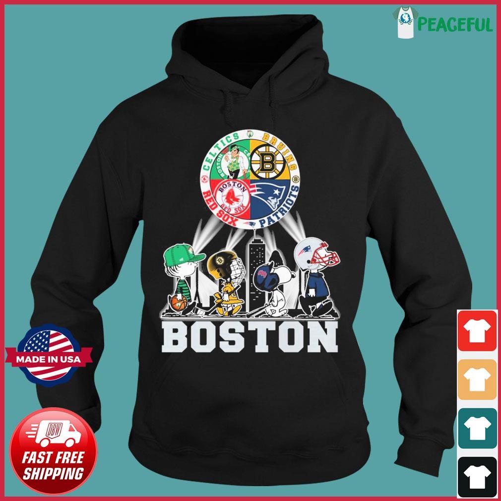 Official snoopy Boston City Red Sox Celtics Bruins Patriots Shirt, hoodie,  longsleeve, sweatshirt, v-neck tee