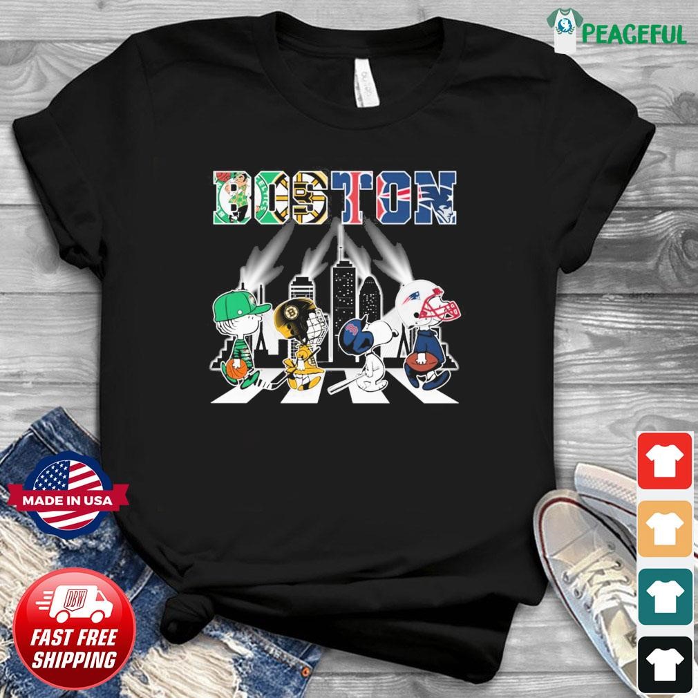 Product the Peanuts characters abbey road Boston sport team 2023 new shirt,  hoodie, sweater, long sleeve and tank top