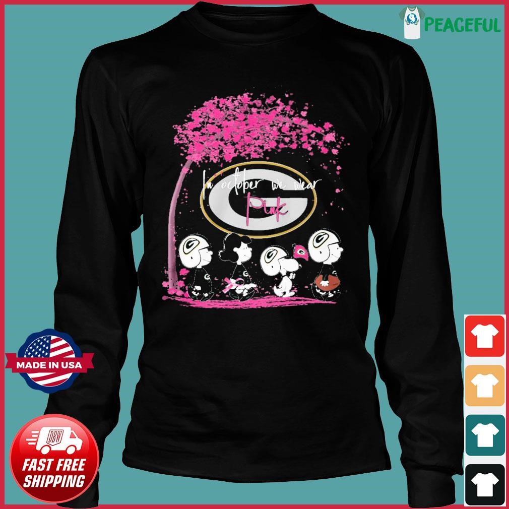 Green Bay Packers Peanut Characters In October We Wear Pink 2023 Shirt -  Peanutstee