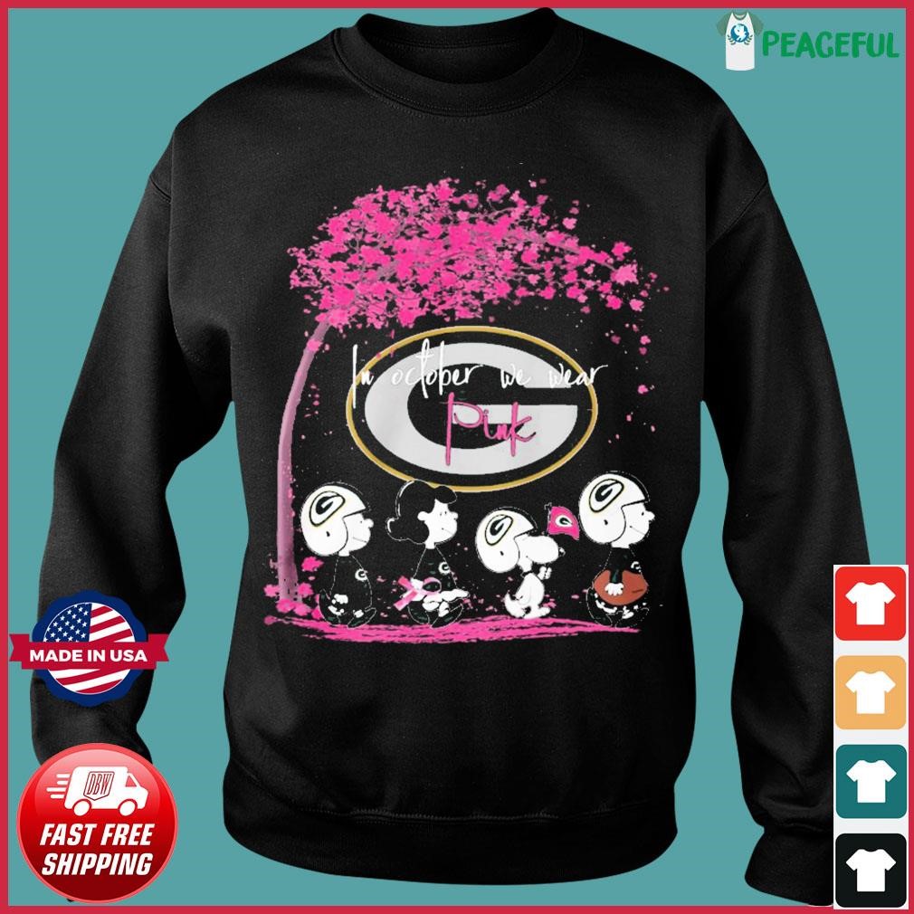 Peanuts Characters Chicago Bears In October We Wear Pink Fall Shirt -  Peanutstee