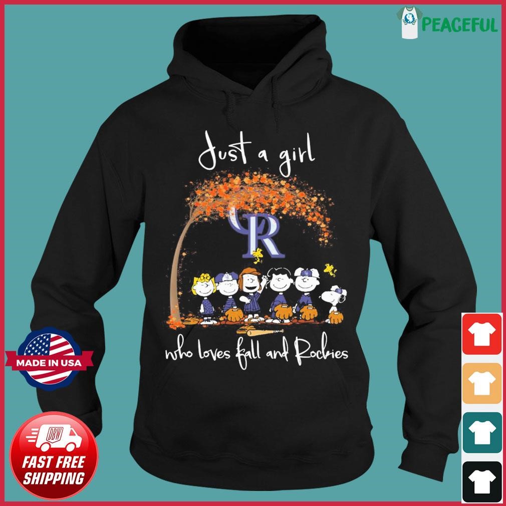 The Peanuts Just A Girl Who Loves Fall Colorado Rockies Shirt, hoodie,  sweater, long sleeve and tank top