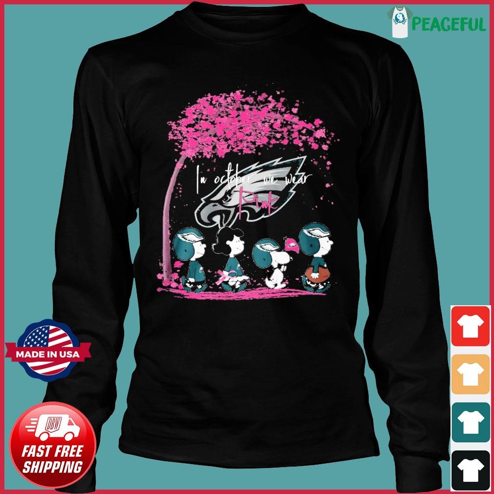 Peanuts Characters Philadelphia Eagles In October We Wear Pink