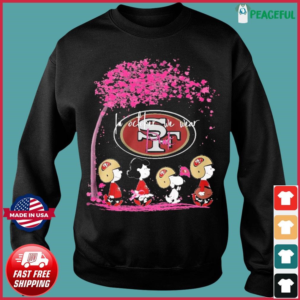 San Francisco 49ers Peanuts characters in October we wear pink